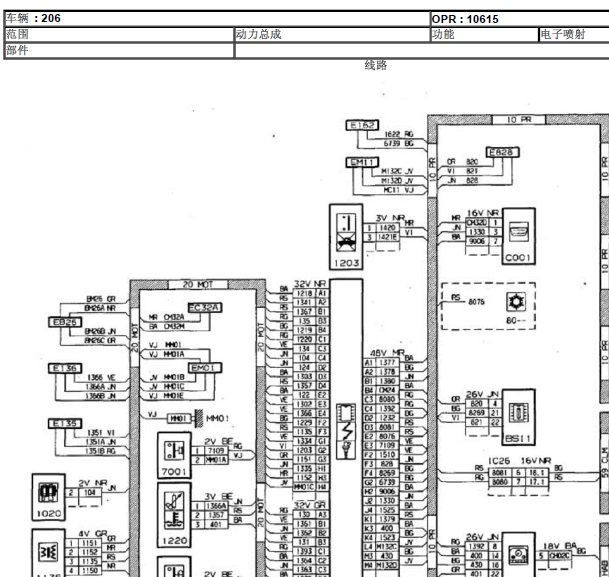 2004年标致206发动机电路图