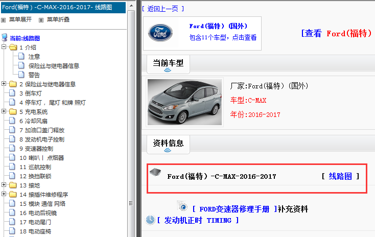 2016-2017年福特C-MAX电路图