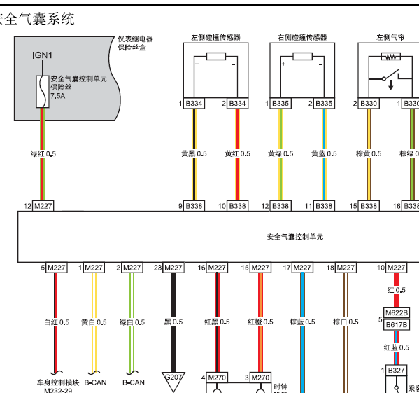 16年北汽威旺S50气囊电路图