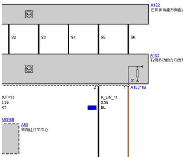 2017年宝马X3转向柱电路图