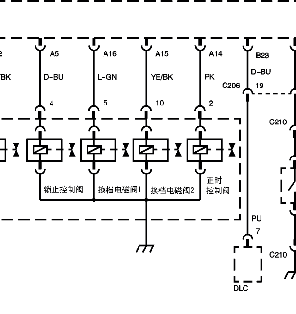 07年别克凯越换挡电磁阀线路图