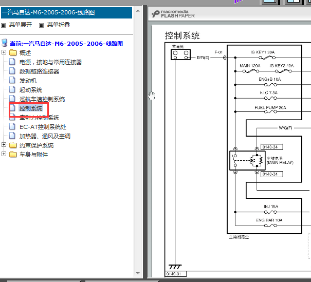 06年马自达M6发动机电路图