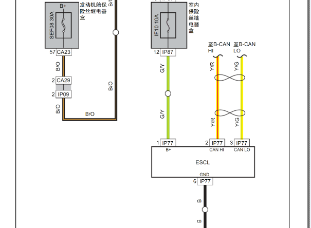 2015年吉利GX7电子转向锁电路图