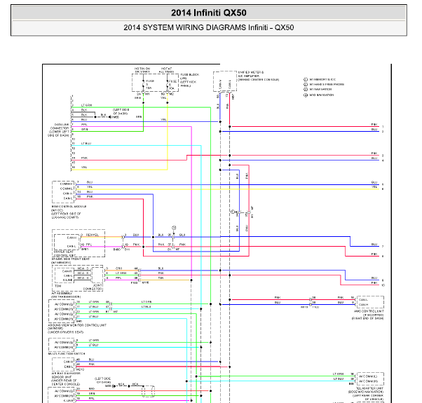 14年英菲尼迪QX50通讯线路图