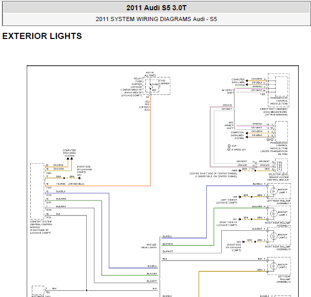 11年奥迪S5大灯线路图