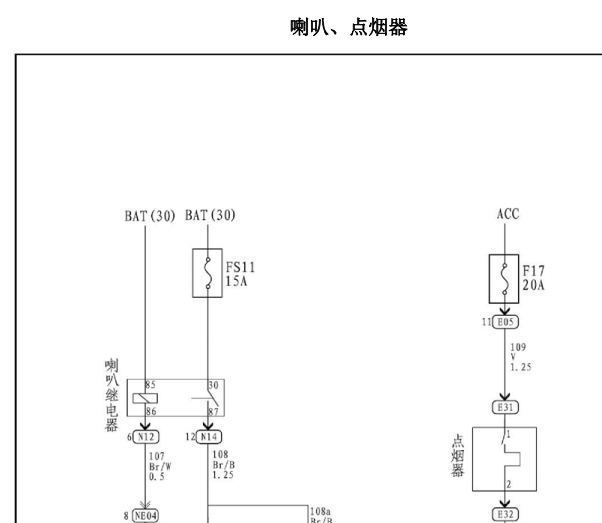 2013年华泰路盛E70点烟器电路图