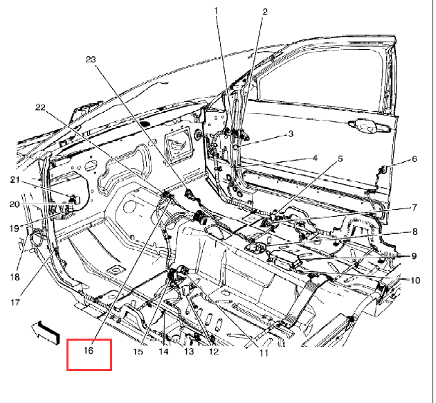 09年凯迪拉克SRX  X200位置