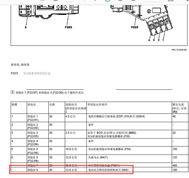 12年奔驰ML350转向系统保险 丝