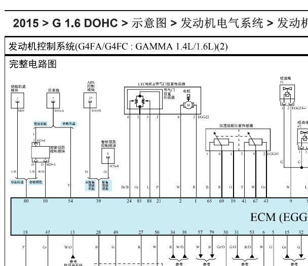 2015年起亚K2发动机电路图
