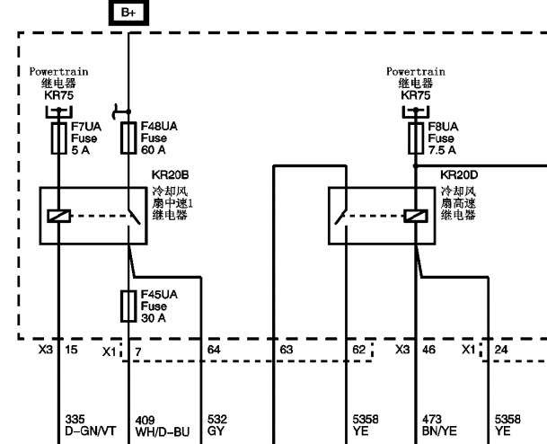 2010年别克英朗风扇电路图