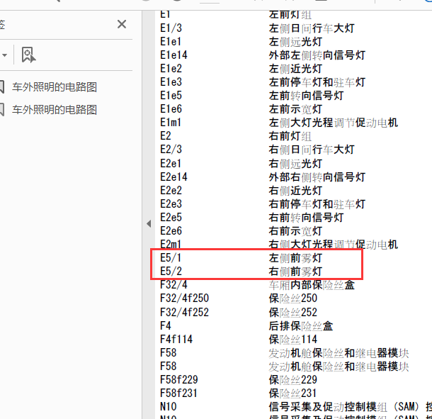 12年奔驰ML350雾灯线路图