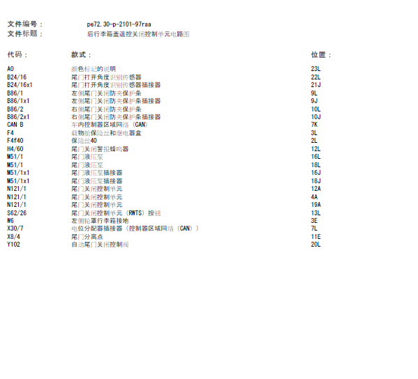 06年奔驰R350行李箱锁线路图