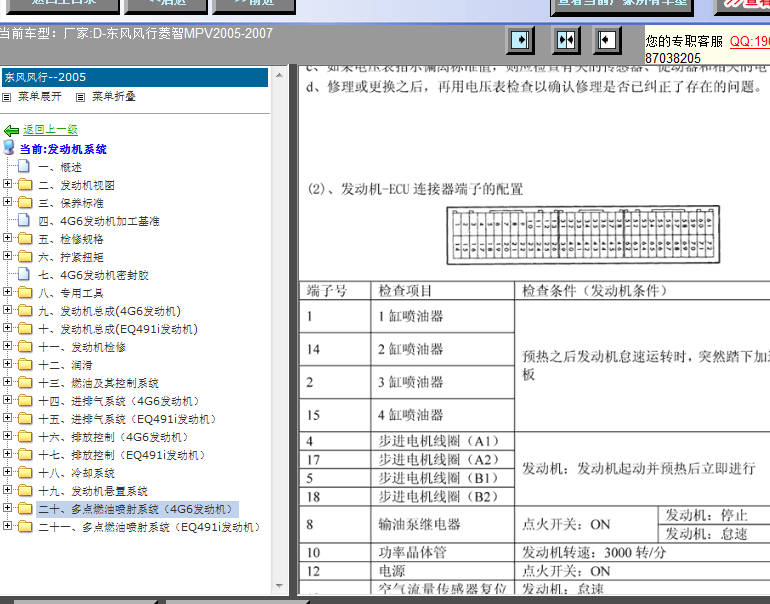 06年东风风行 菱智发动机针脚定义图