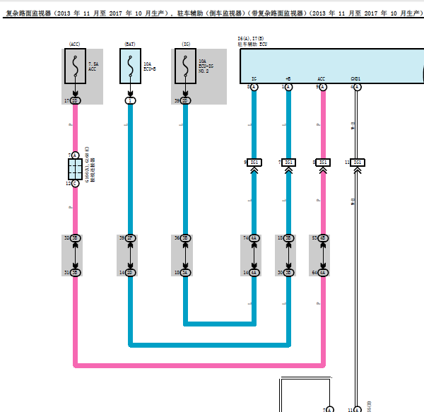 17年普拉多倒车影像线路图