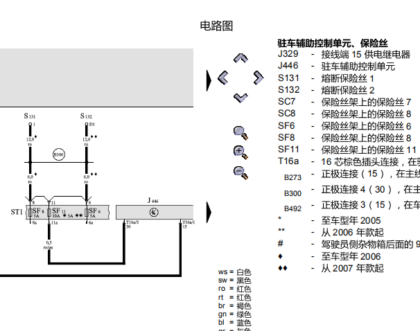 2010年奥迪A6 前雷达电路图
