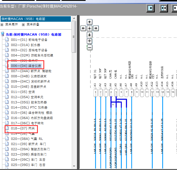 14年保时捷卡曼仪表和网关线路
