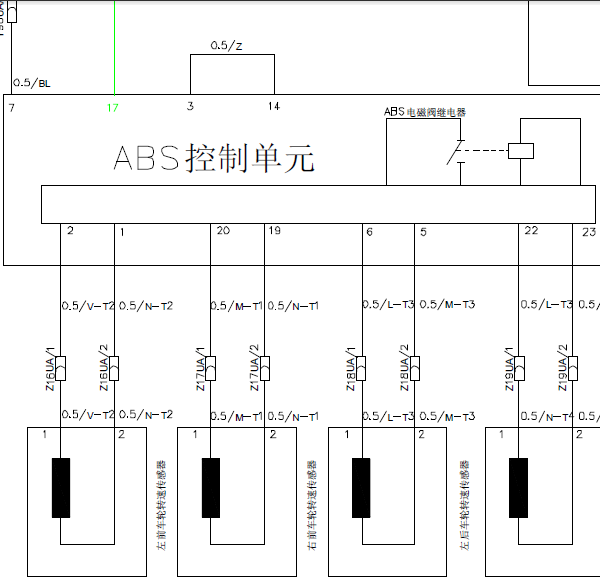 中华尊驰ABS线路图图