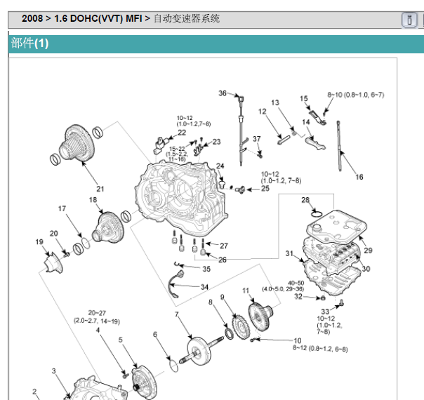 伊兰特悦动1.6变速箱维修手册