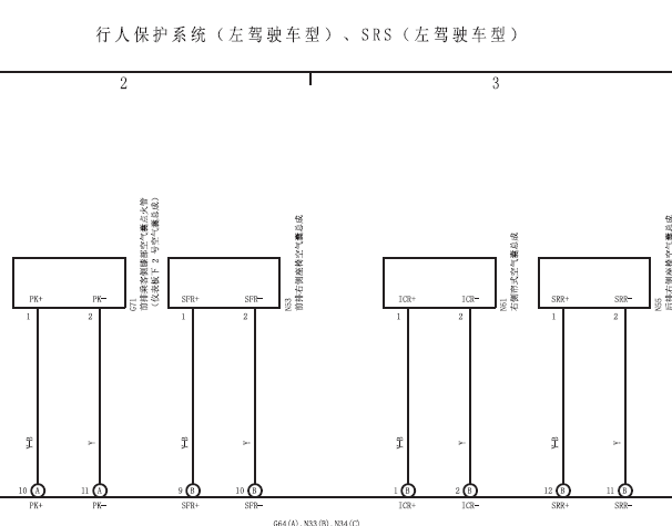 2018年雷克萨斯ES300行人保护系统电路图