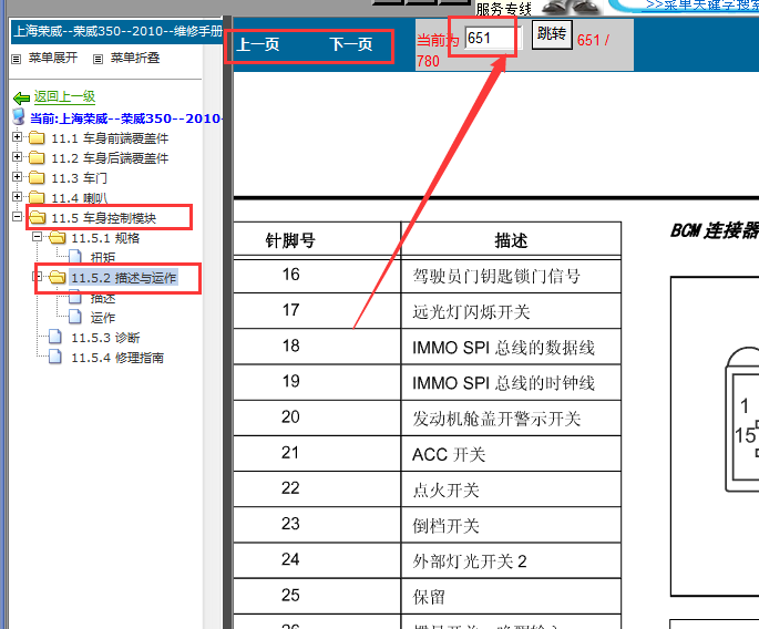 2010年上汽荣威350车身控制模块针脚