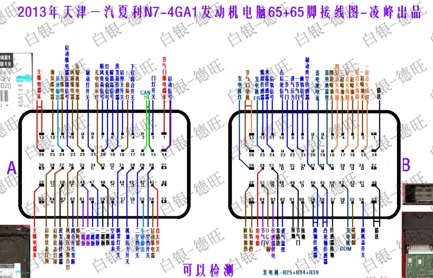 夏利CA4GA1   4缸发动机针脚图