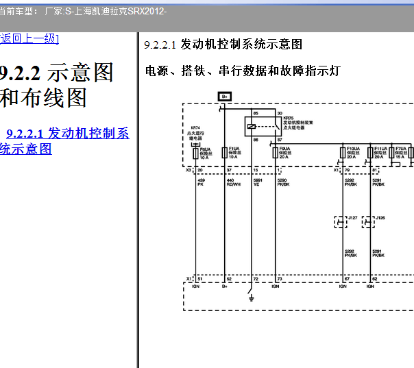 2012年凯迪拉克SRX发动机电路图