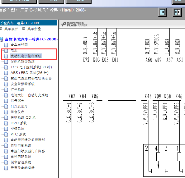 08年长城哈弗2.8T发动机线路图