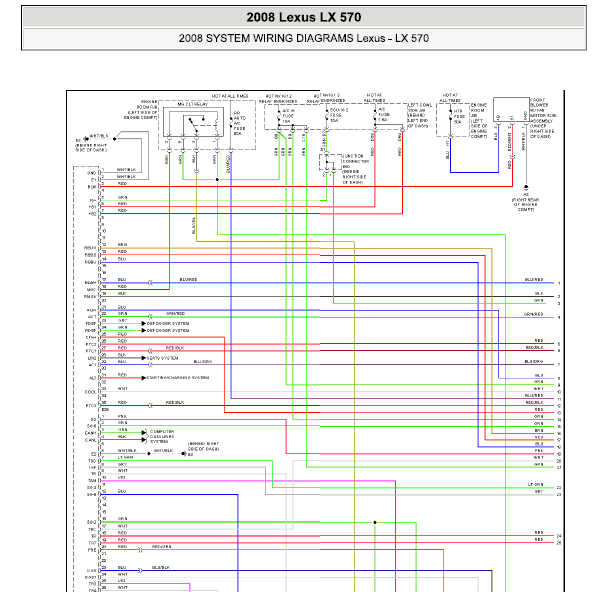 08年凌志LX570空调线路图