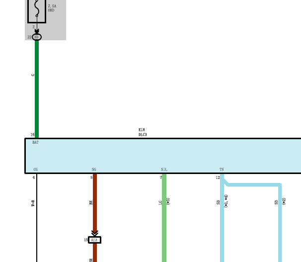 2016年丰田雷凌OBD电路图