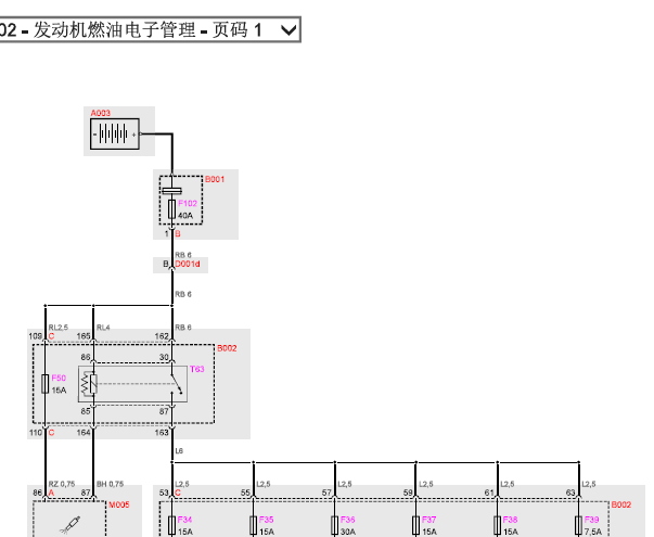 2014-2017年玛莎拉蒂吉博力发动机电路图
