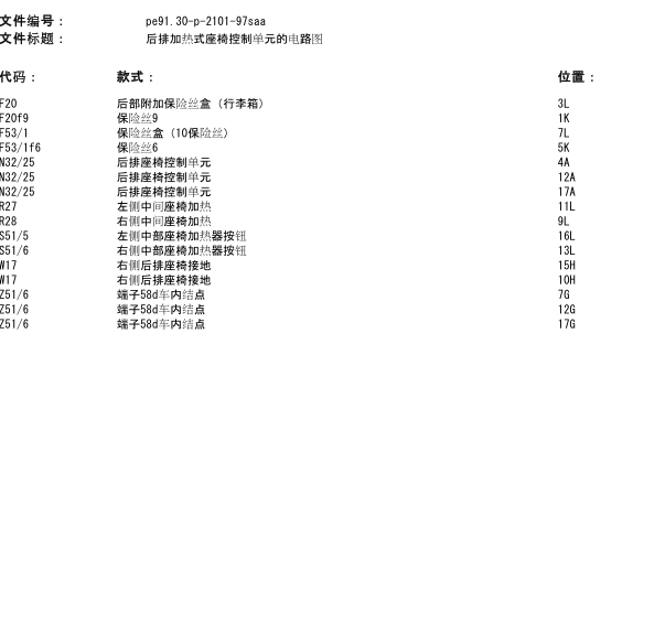 2006年S600左后座椅加热电路图