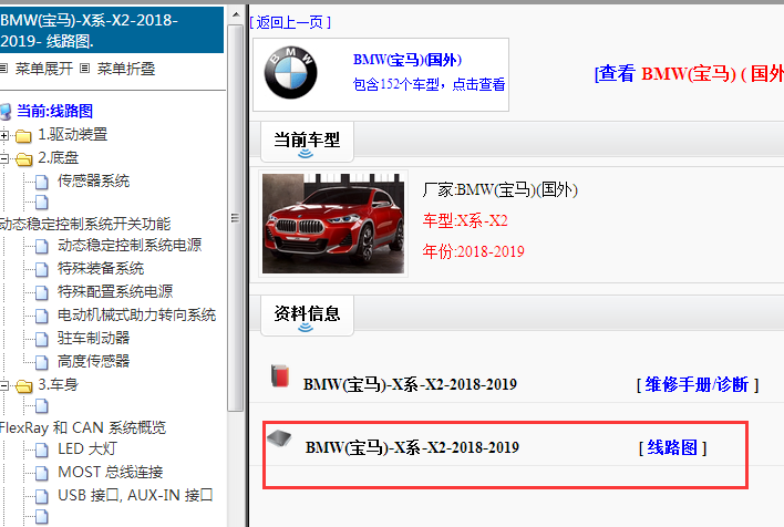 2018-2019年宝马X2电路图