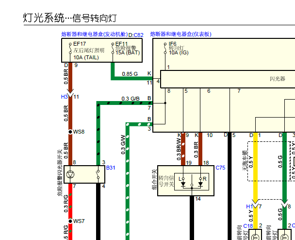 江西五十铃D-MAX转向灯电路图