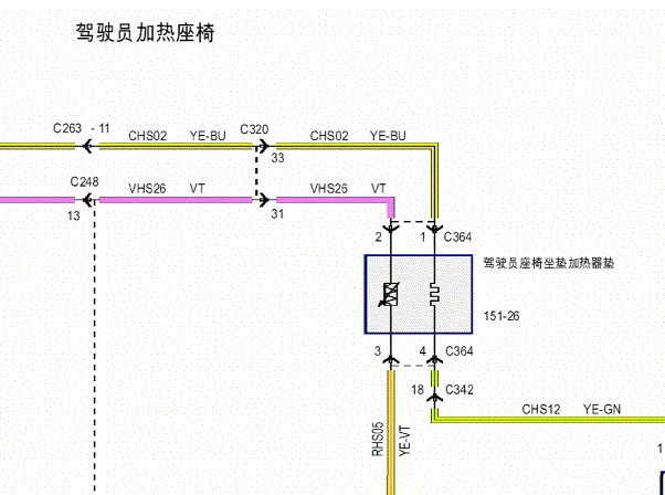 2015年斧头帮金牛座座椅加热电路图