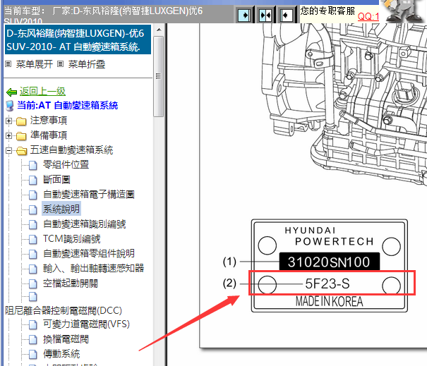 2010年纳智捷优6变速箱资料