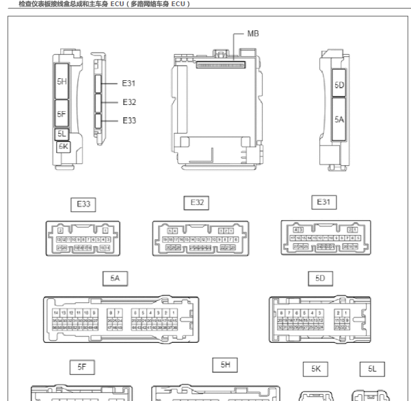 18年丰田凯美瑞网关端子