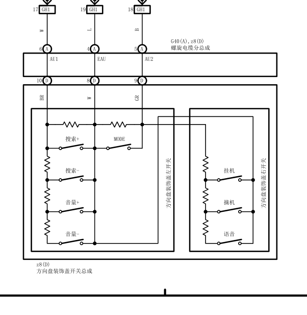 11年丰田普拉多多功能方向盘线路图