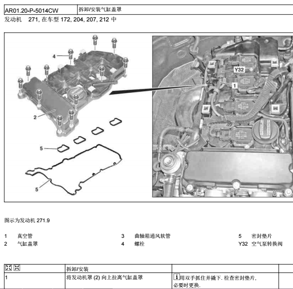 2010年奔驰E260发送机拆装图