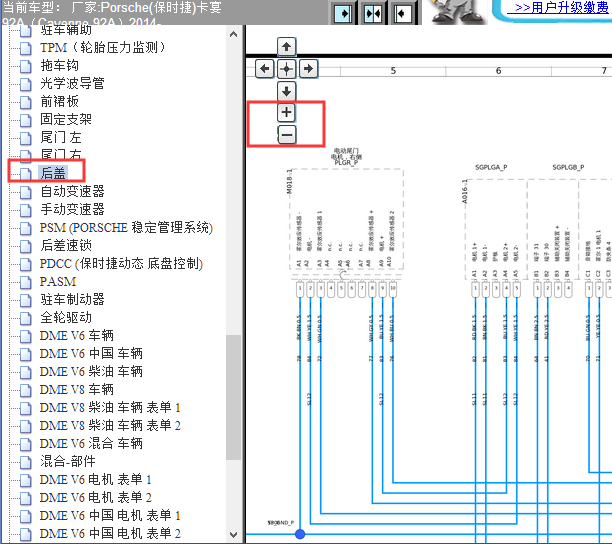 2014年卡宴尾箱电路图