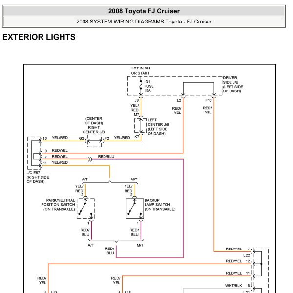 08年丰田FJ灯光控制线路图