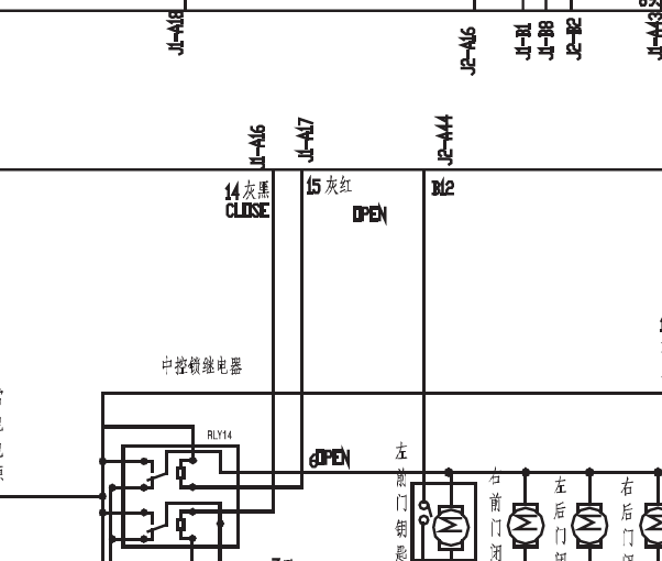 2010年长城哈弗H5门锁电路图