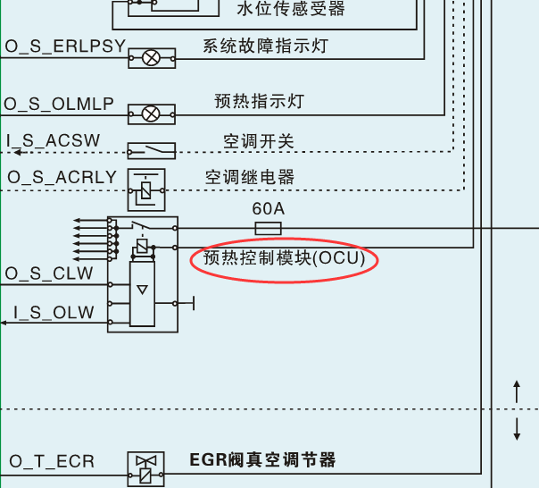 江铃宝典发动机预热线路图