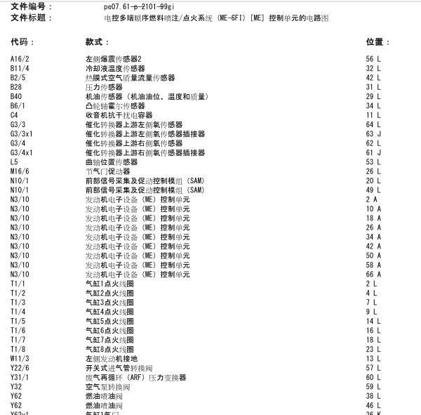 1998年奔驰G320发动机电路图