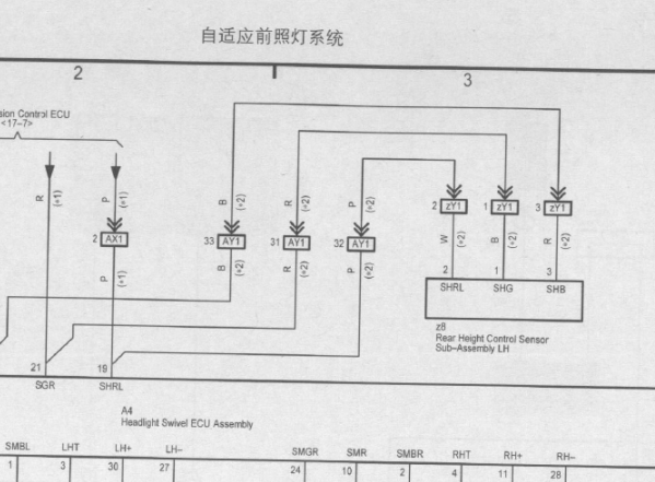 2010年丰田皇冠大灯电路图