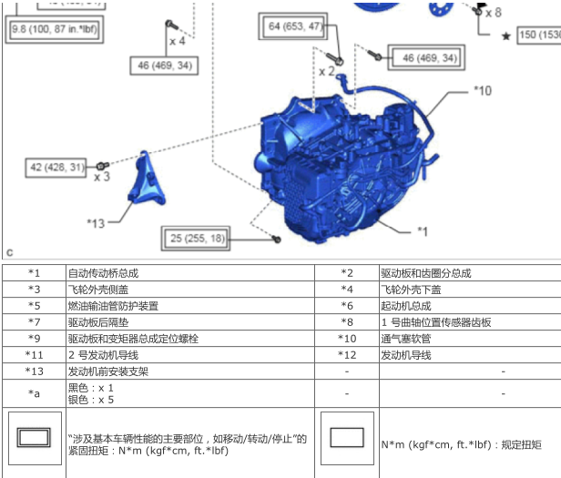 19年丰田2.5发动机扭紧力矩