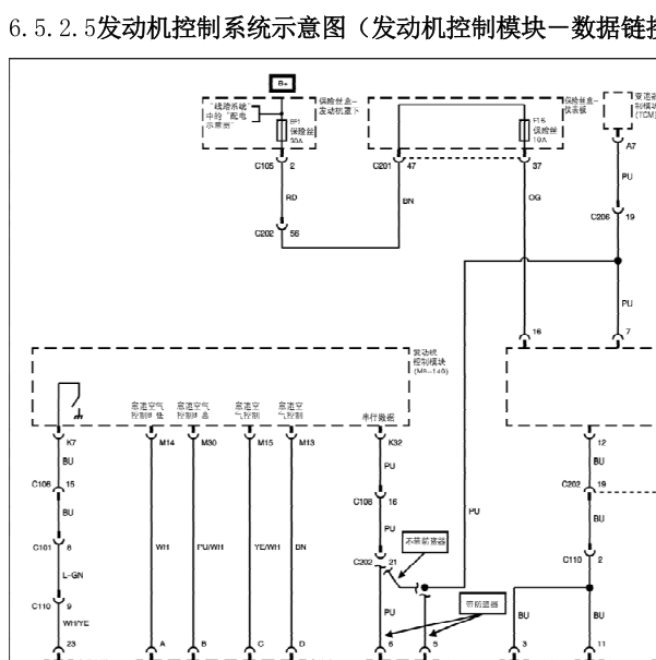2005年凯越发动机电路图