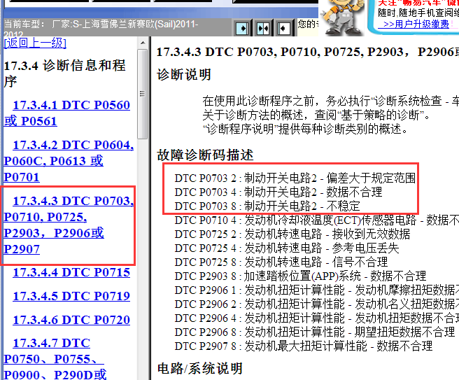 2011-2012年雪佛兰赛欧故障码资料