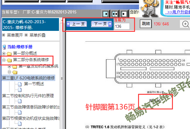 2013-2015年力帆620发动机针脚资料
