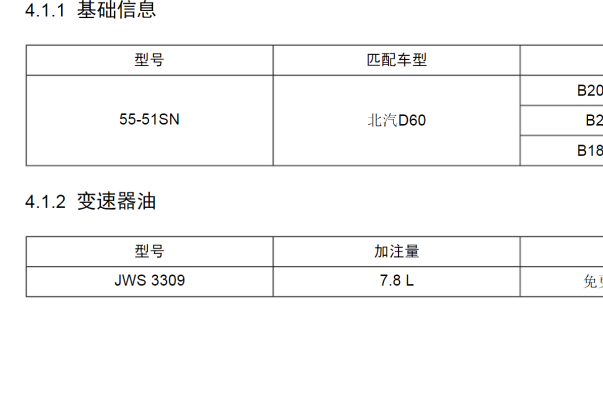 北汽绅宝D60变速箱油资料