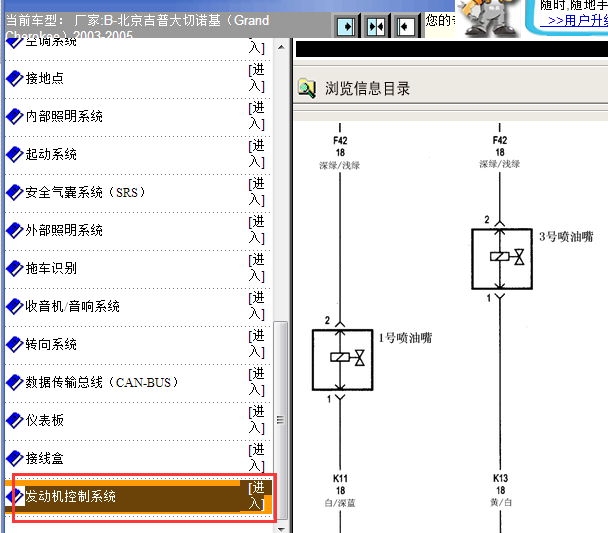 2003-2005年吉普切诺基发动机电路图
